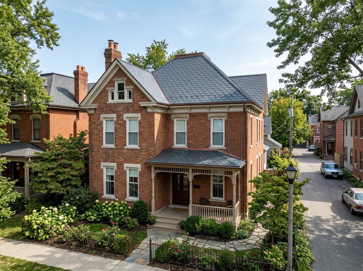 Restored roof on a historic home in downtown Liberty, MO