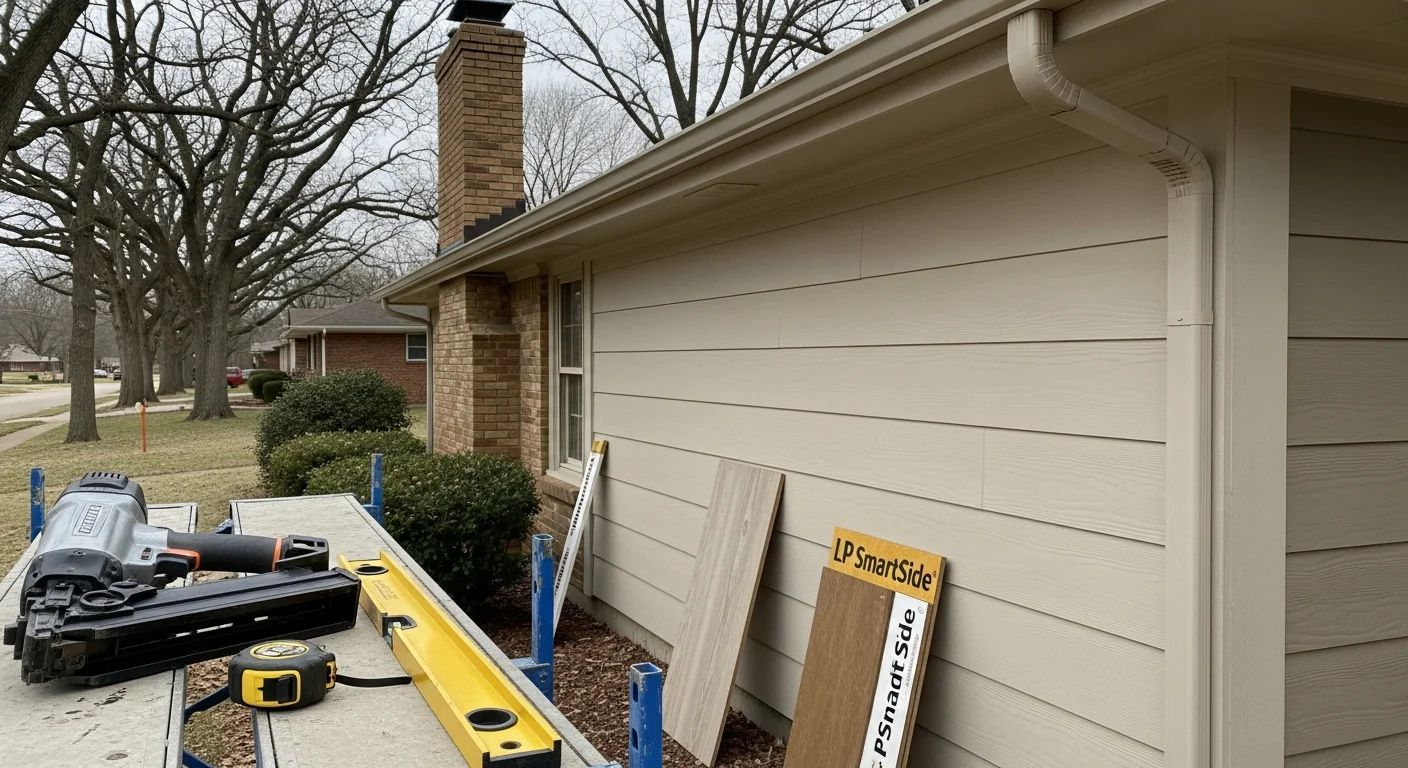 New vinyl siding installed on residential home exterior
