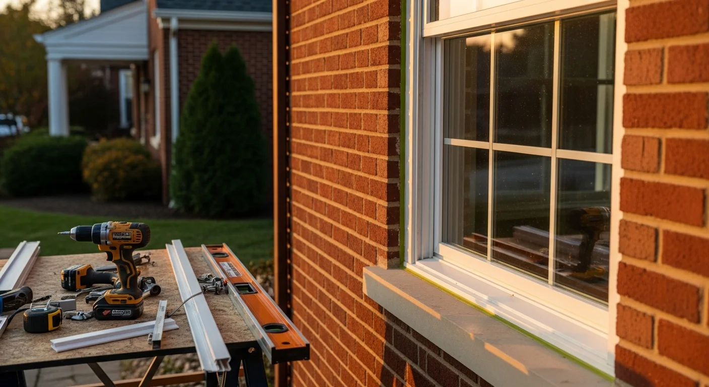 New replacement windows installed in residential home