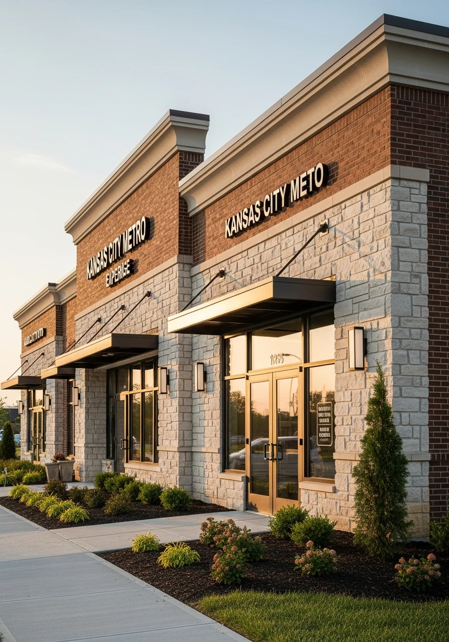 Overland Park storefront or office building exterior showing professional maintenance and design.